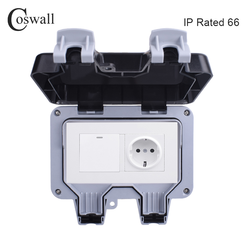 Outdoor Power Outlet Weatherproof - Coswall IP66 hava koşullarına dayanıklı su